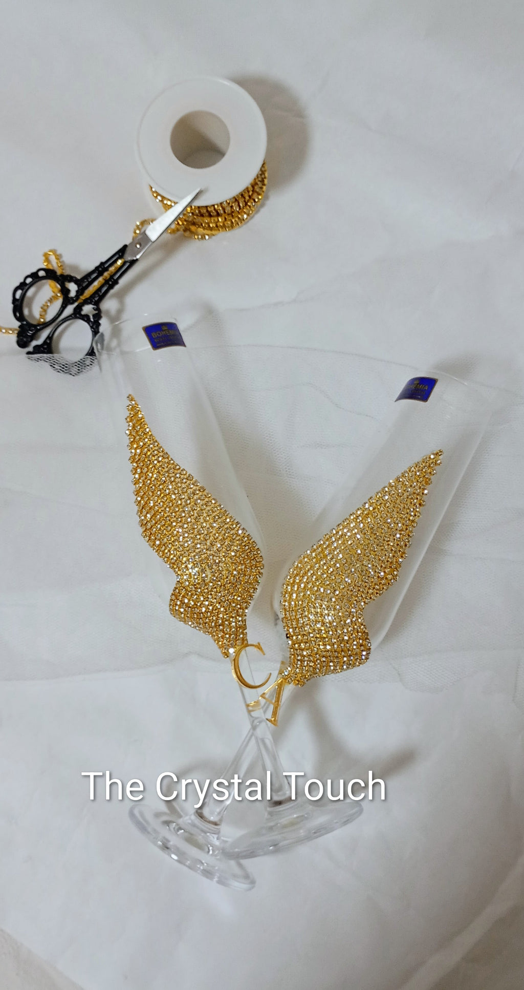 Pahare de nuntă - model fluture