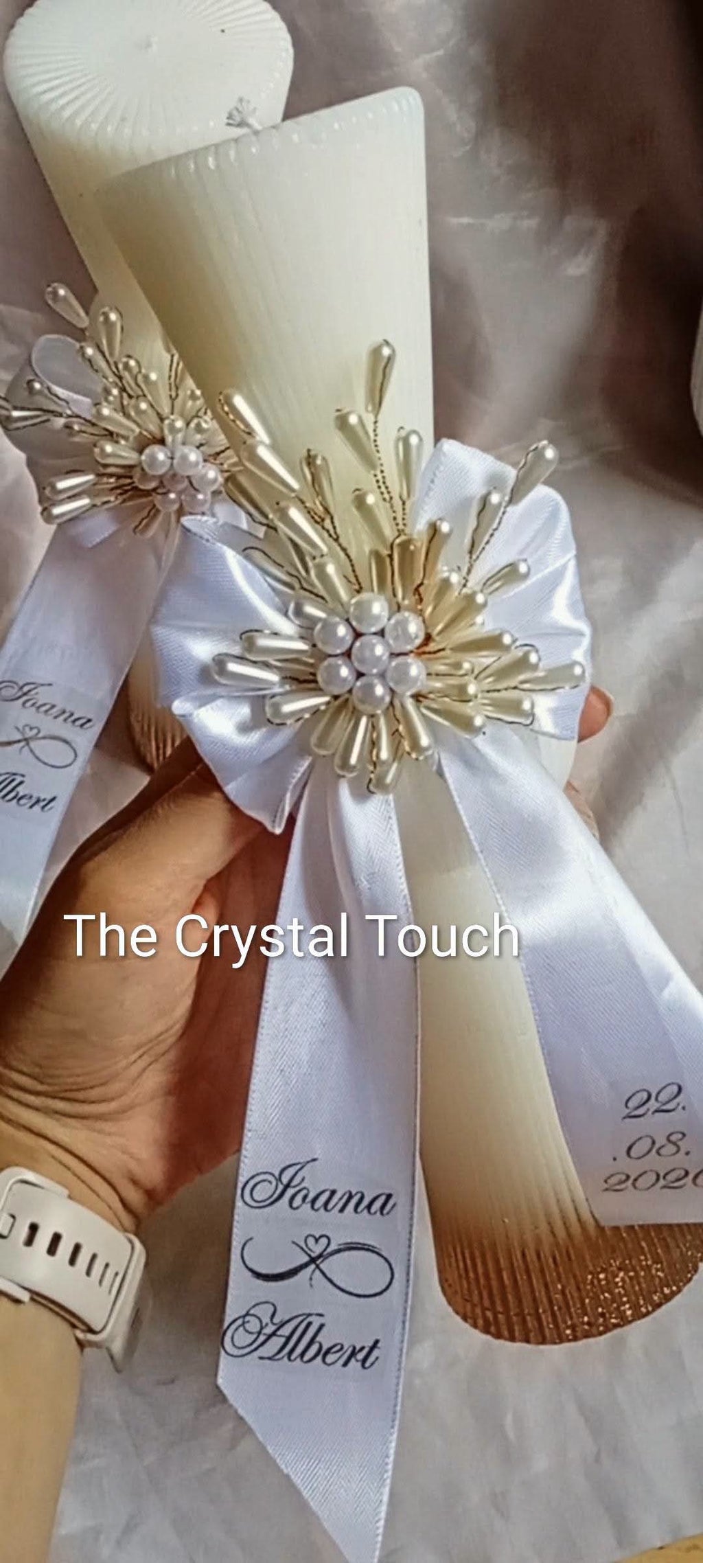Set lumânări „Golden Pearl” – Personalizat