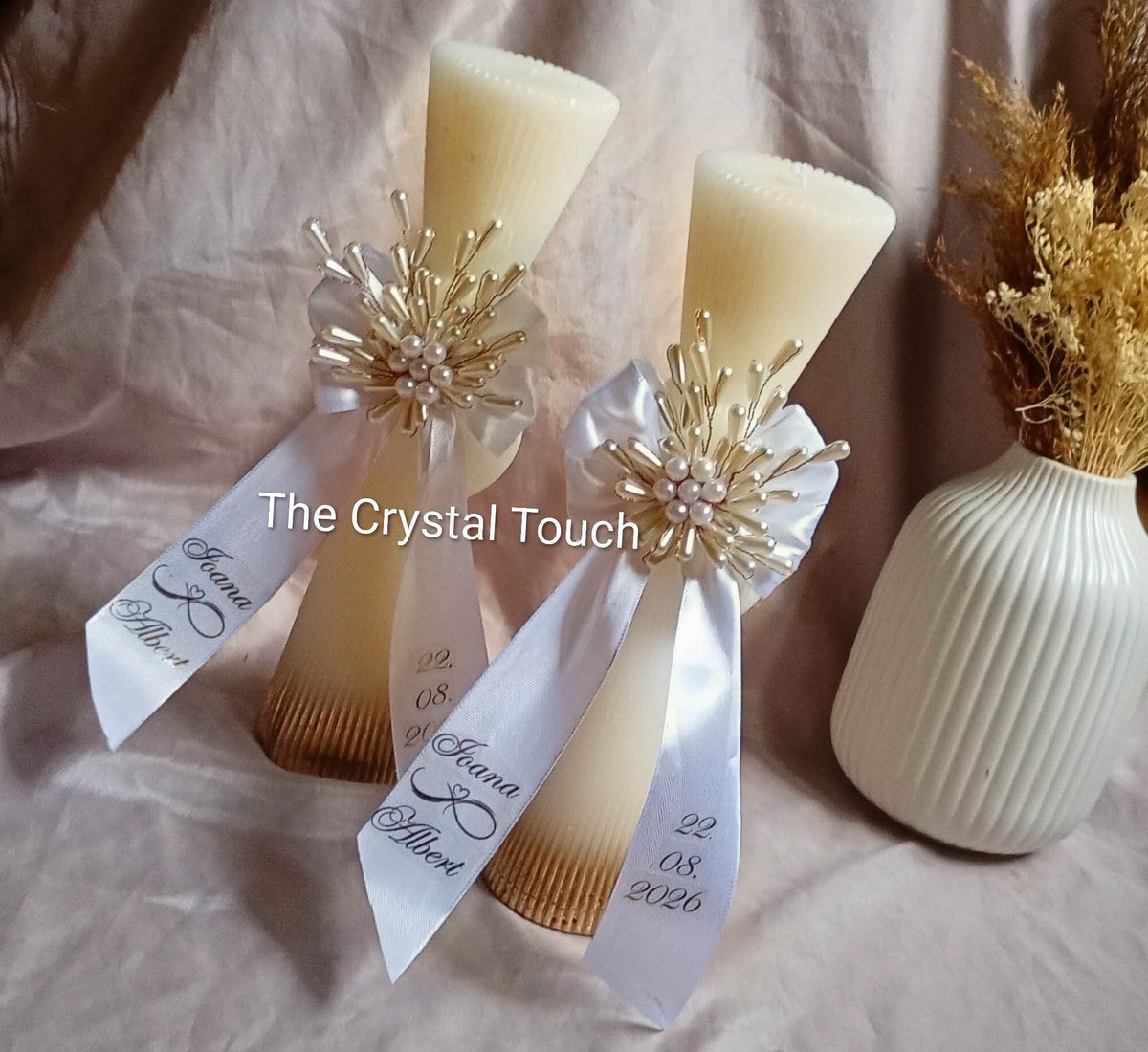 Set lumânări „Golden Pearl” – Personalizat