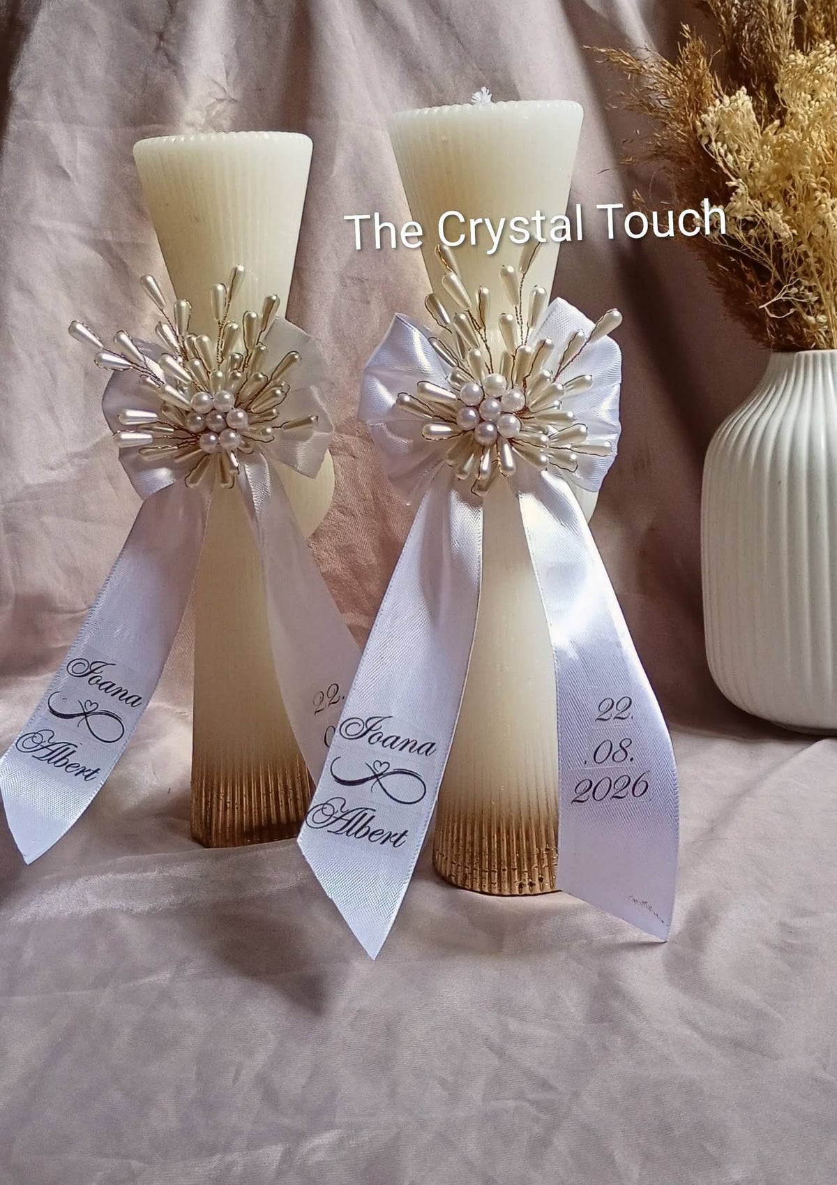 Set lumânări „Golden Pearl” – Personalizat