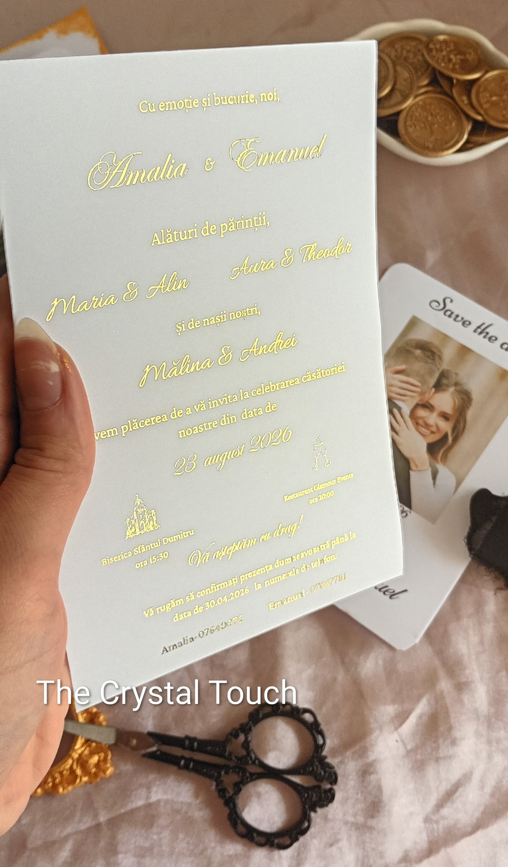 Invitații de nuntă personalizate cu fotografie