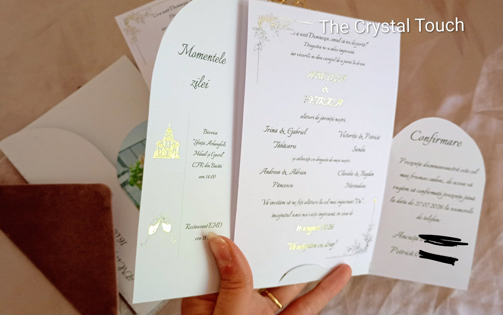 Invitație de nuntă „Golden Grace”