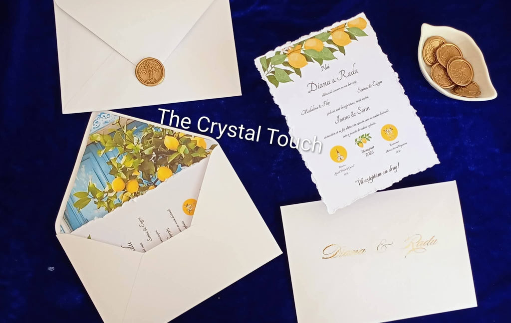Invitație de nuntă „Citrus Romance”