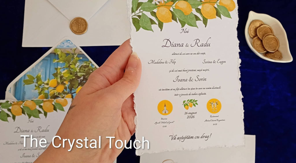 Invitație de nuntă „Citrus Romance”
