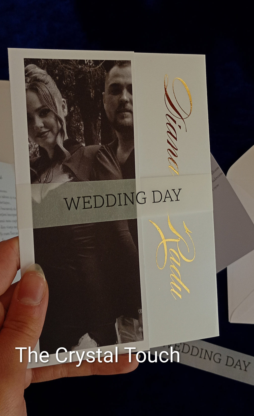 Invitație de nuntă „Golden Elegance”
