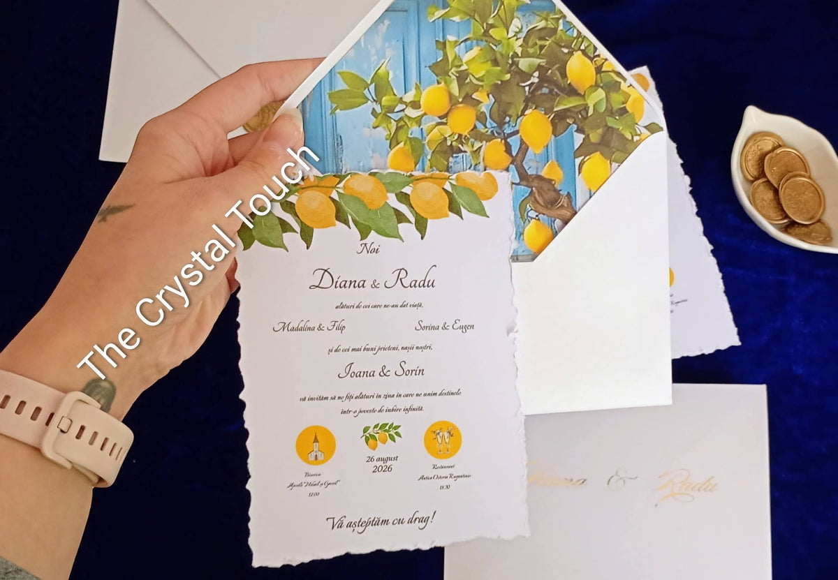 Invitație de nuntă „Citrus Romance”