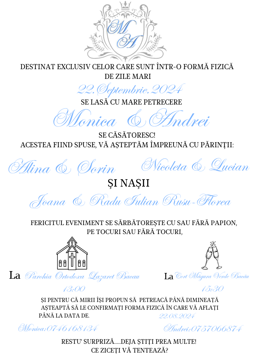 Invitație de nuntă Royale