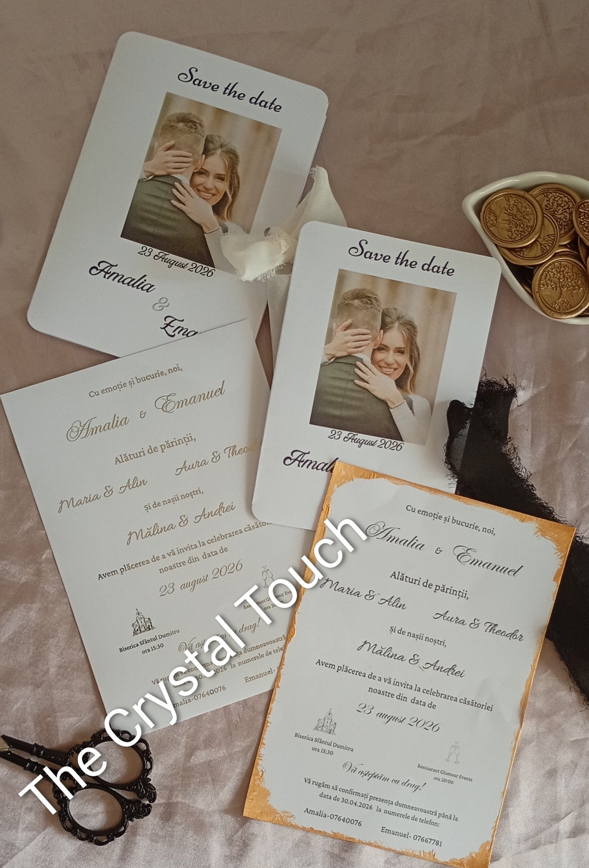Invitații de nuntă personalizate cu fotografie