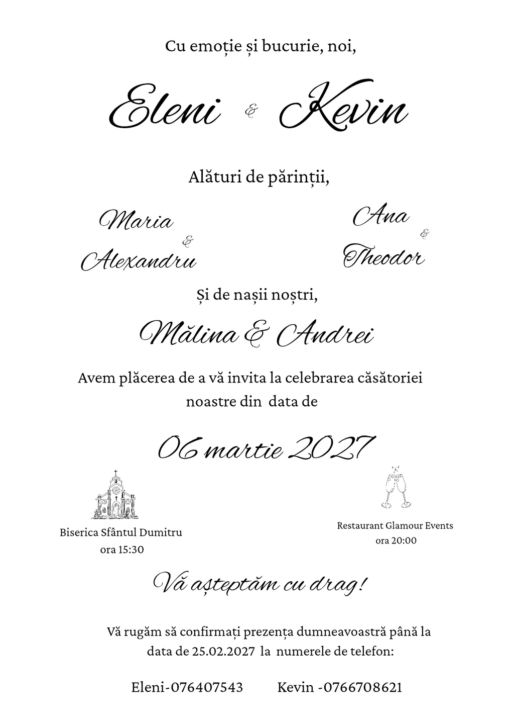 Invitație de nuntă Prestige