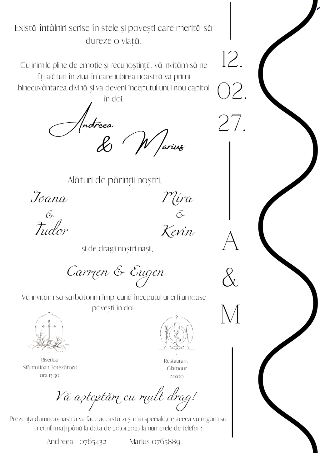 Invitație de nuntă Éternelle